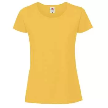 Женская футболка премиум-класса кольцевого прядения Fruit Of The Loom, желтый