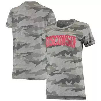 Женская футболка Pressbox Camo Wisconsin Badgers