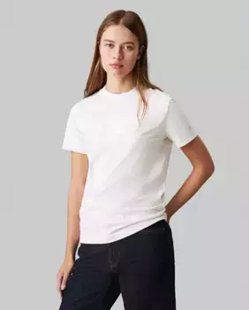 Женская футболка прямого кроя с монограммой в тон Calvin Klein Jeans, цвет Crudo