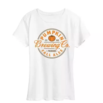 Женская футболка Pumpkin Brewing Co на Хэллоуин Licensed Character, белый