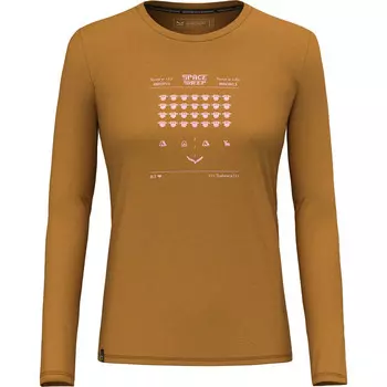 Женская футболка Pure Space Game с длинным рукавом Salewa, коричневый