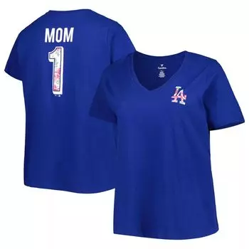 Женская футболка размера плюс с v-образным вырезом Royal Los Angeles Dodgers Best Mom Ever
