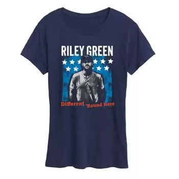 Женская футболка Riley Green Different 'Round Here с графическим принтом Licensed Character, синий