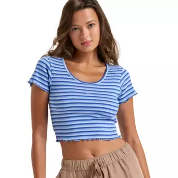 Женская футболка Roxy в мини-полоску, пурпурный