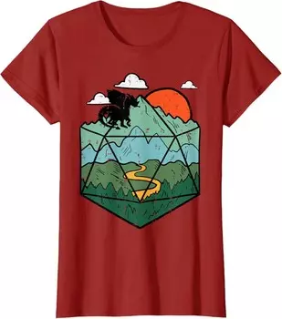 Женская футболка RPG Mountain Gamer, темно-красный