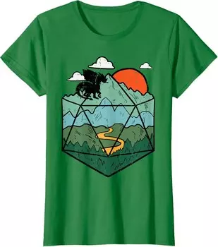 Женская футболка RPG Mountain Gamer, темно-зеленый