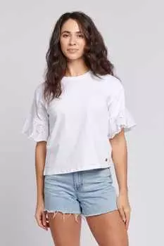 Женская футболка с английской вышивкой U.S. Polo Assn, белый