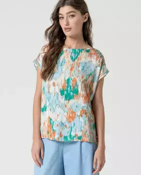 Женская футболка с атласным принтом Surkana, синий