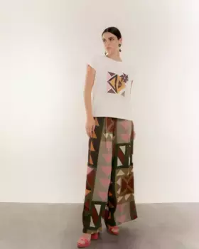 Женская футболка с этническим принтом «Долорес» Dolores Promesas, белый