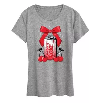 Женская футболка с бантом из банки Coca-Cola и принтом вишни Licensed Character, серый