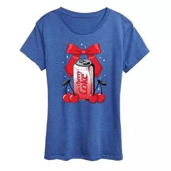 Женская футболка с бантом из банки Coca-Cola и принтом вишни Licensed Character, синий