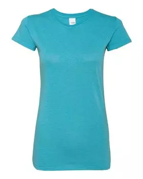 Женская футболка с блестками J. America, цвет maui blue/ silver