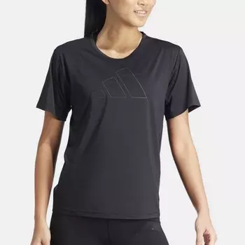 Женская футболка с большим логотипом Adidas, черный