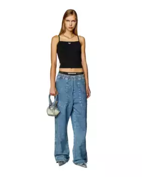 Женская футболка с бретелями и логотипом Diesel, черный