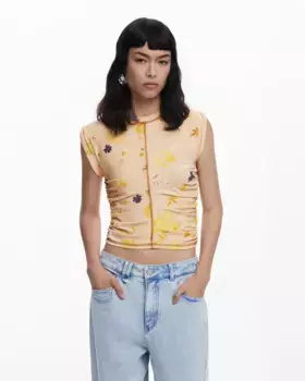 Женская футболка с цветочным принтом Desigual, белый