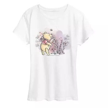 Женская футболка с цветочным рисунком Disney's Winnie The Pooh, белый