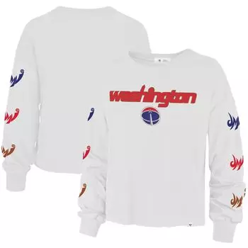 Женская футболка с длинным рукавом '47 White Washington Wizards 2021/22 City Edition Call Up Parkway