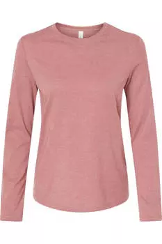 Женская футболка с длинным рукавом BELLA + CANVAS, цвет heather mauve