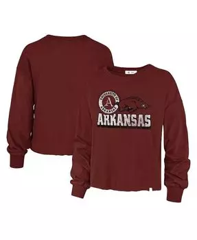 Женская футболка с длинным рукавом Cardinal Arkansas Razorbacks Bottom Line Parkway '47 Brand, красный