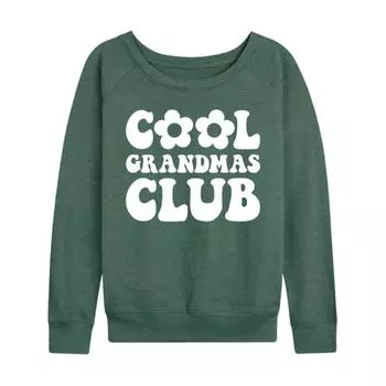 Женская футболка с длинным рукавом Cool Grandmas Club из французского терри Licensed Character, зеленый