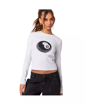 Женская футболка с длинным рукавом для игры в бильярд Edikted, серый