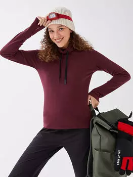 Женская футболка с длинным рукавом и цветными блоками с воротником-монахом LCW OUTDOOR