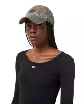 Женская футболка с длинным рукавом и логотипом Diesel, черный