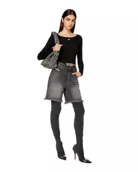 Женская футболка с длинным рукавом и логотипом Diesel, чёрный