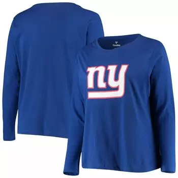 Женская футболка с длинным рукавом и логотипом Fanatics Royal New York Giants большого размера Fanatics