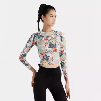 Женская футболка с длинным рукавом и защитой от солнца для серфинга 100 Sunny Glory OLAIAN