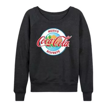 Женская футболка с длинным рукавом из французского трикотажа Coca-Cola Mexico Disfrute Licensed Character, серый