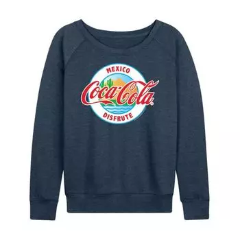 Женская футболка с длинным рукавом из французского трикотажа Coca-Cola Mexico Disfrute Licensed Character, индиго