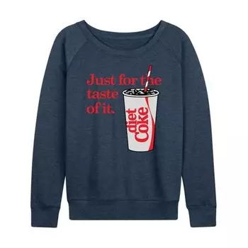 Женская футболка с длинным рукавом из французского велюра "Diet Coke for the taste of it" Licensed Character, индиго
