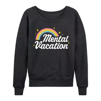 Женская футболка с длинным рукавом Mental Vacation из французского терри Licensed Character, серый