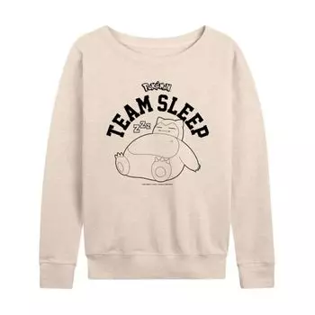 Женская футболка с длинным рукавом Pokemon Snorlax Team Sleep из мягкого френч-терри Licensed Character, бежевый
