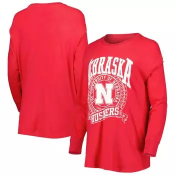 Женская футболка с длинным рукавом Pressbox Scarlet Nebraska Huskers Big Country Laurels
