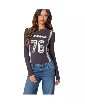Женская футболка с длинным рукавом в французском стиле Edikted, серый