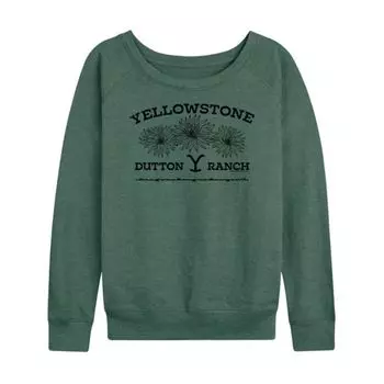 Женская футболка с длинным рукавом Yellowstone Wildflowers из френч-терри Licensed Character, зеленый
