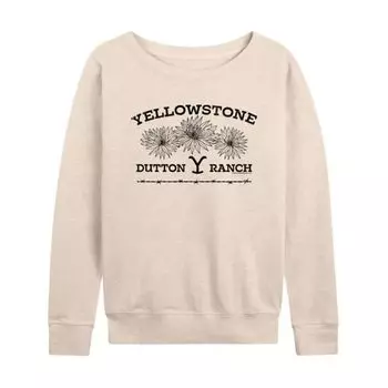 Женская футболка с длинным рукавом Yellowstone Wildflowers из френч-терри Licensed Character, белый