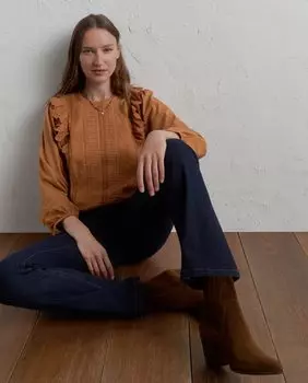 Женская футболка с длинными пышными рукавами Lloyd's, светло-коричневый