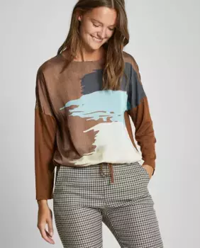 Женская футболка с длинными рукавами и абстрактным принтом Trucco, мультиколор