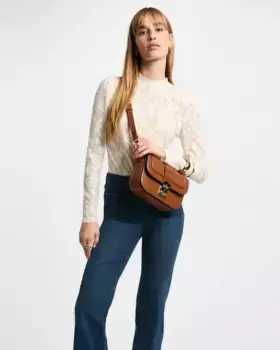 Женская футболка с длинными рукавами и кружевным эффектом Morgan, цвет Crudo