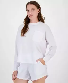 Женская футболка с длинными рукавами и нагрудным карманом ID Ideology, белый