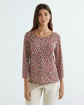 Женская футболка с длинными рукавами и принтом Zermatt, красный