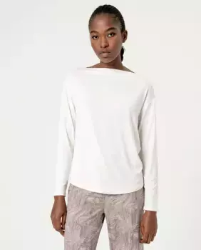 Женская футболка с длинными рукавами и простым вырезом-лодочкой Surkana, цвет Natural