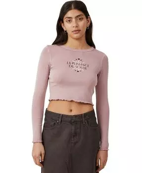 Женская футболка с длинными рукавами и рисунком салата COTTON ON, розовый