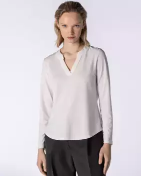 Женская футболка с длинными рукавами и V-образным вырезом Naulover, цвет Piedra