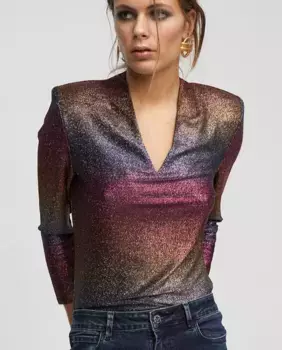 Женская футболка с длинными рукавами и V-образным вырезом Lola Casademunt, мультиколор