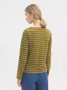 Женская футболка с длинными рукавами и вырезом-лодочкой Nice Things, хаки