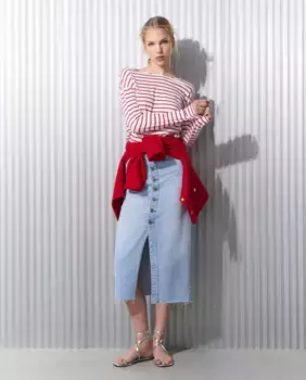 Женская футболка с длинными рукавами и застежкой на пуговицы сзади Easy Wear, красный